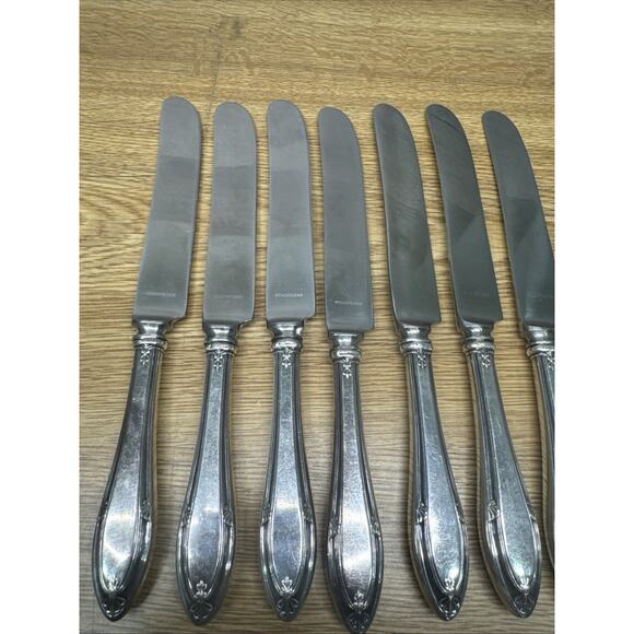 Vintage Gorham Dinner Knives Silver/silver Plated ? Handle ~ Set Of 7 - Picture 2 of 9